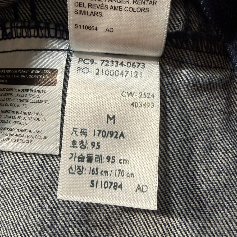 Levis Trucker Jacket Mens M Dark Indigo Denim Standard Fit 72334-0673 IRREGULAR - Picture 8 of 9